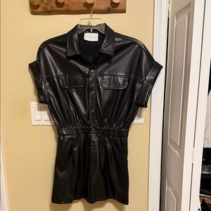 Black Faux Leather romper